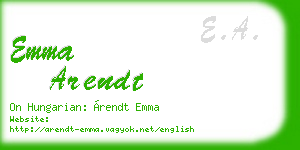 emma arendt business card